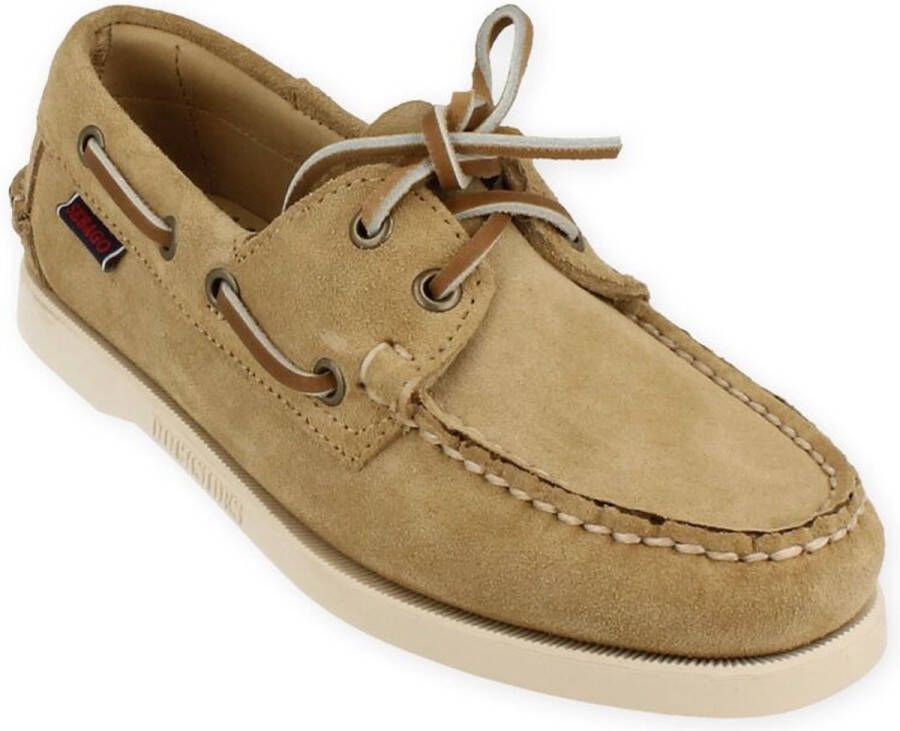 Sebago Beige Mocassins Leren Schoenen Lichtgewicht Comfort Beige Dames