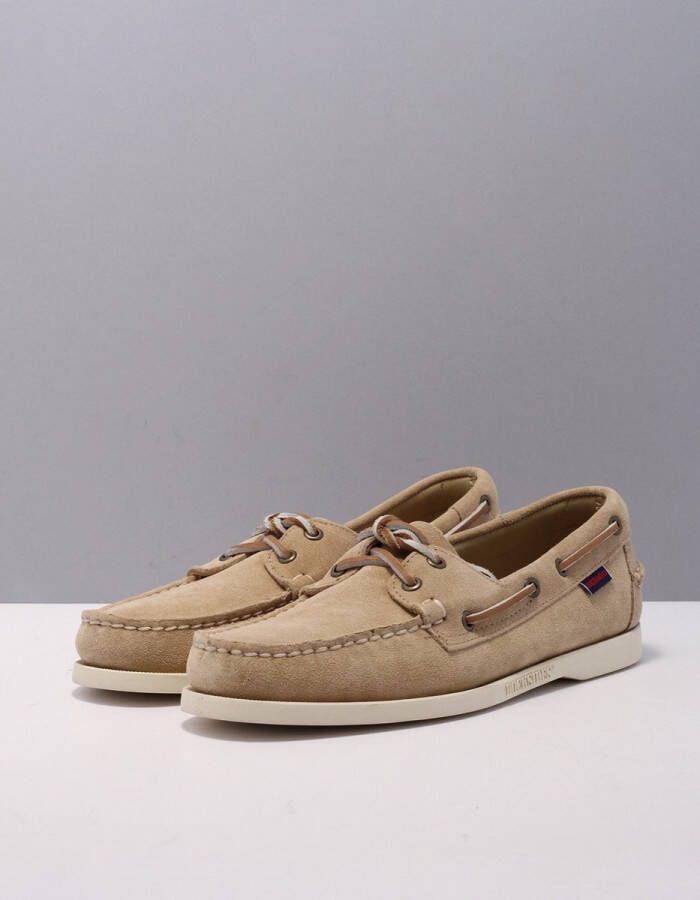 Sebago Docksides Portland Flesh Out Camel Herenloafers Naturel Kleur Naturel