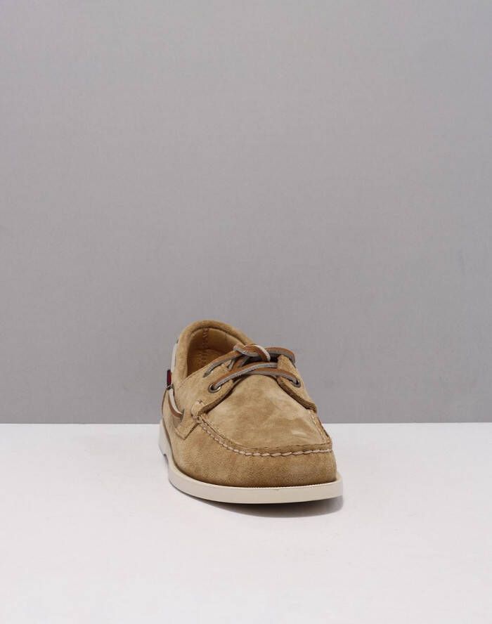 Sebago Docksides Portland Flesh Out Camel Herenloafers Naturel Kleur Naturel