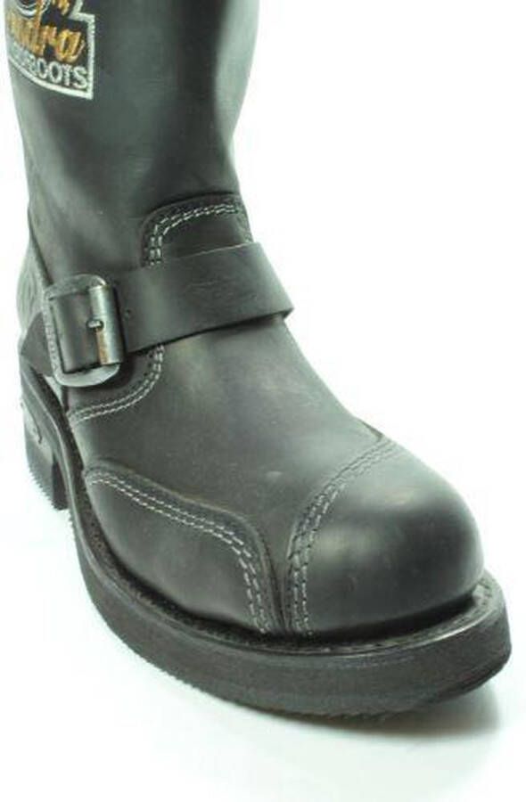 Sendra Boots 3565 Steel Zwart Dames Heren Biker Boots Casual Fashion Motorlaarzen Stalen Neus Anti Slip Zool Unisex Echt Leer