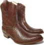 Sendra Boots 7370 Trenzado Bruin Heren Enkellaars Handgemaakt Cowboy Western Boots Gekleed Gevlochten Leren Ronde Neus Beetje Schuine Hak Rits Sluiting Echt Leer - Thumbnail 3