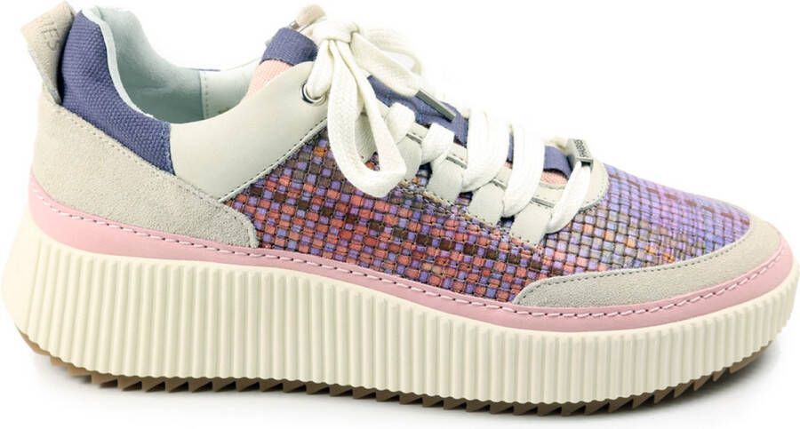 Shabbies Amsterdam Shabbies 101020361 Shs1454 Lage sneakers Leren Sneaker Dames Multi