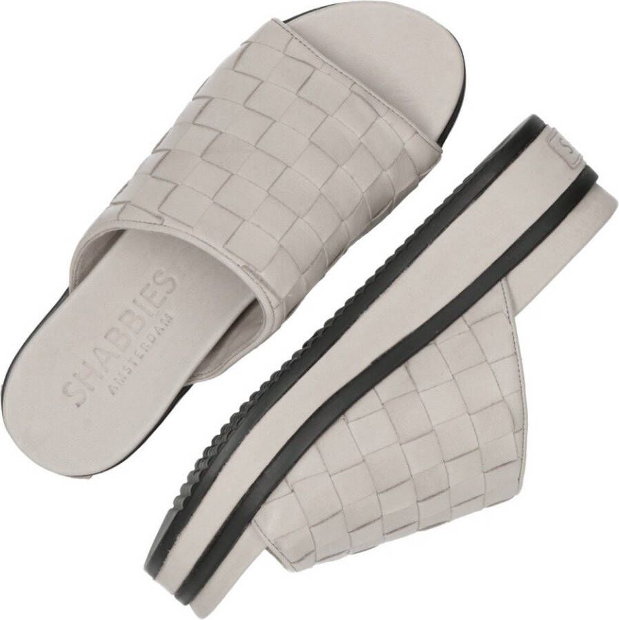 Shabbies Platform Slipper Licht Grijs Gevlochten Gray Dames - Foto 11