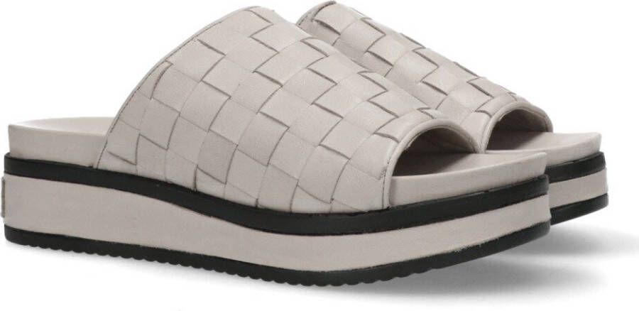 Shabbies Platform Slipper Licht Grijs Gevlochten Gray Dames - Foto 12