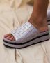 Shabbies Platform Slipper Licht Grijs Gevlochten Gray Dames - Thumbnail 9