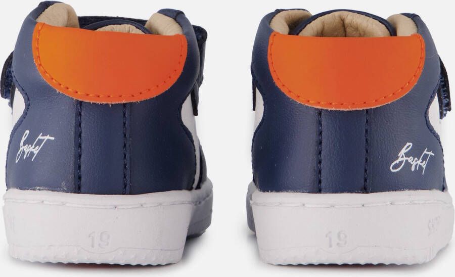 Shoesme Baby Babysneakers Jongens Blue White Orange Leer