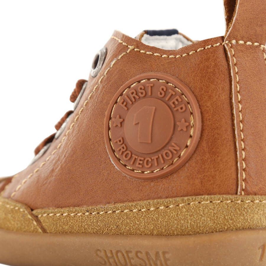 Shoesme Baby Babysneakers Meisjes jongens Cognac Leer