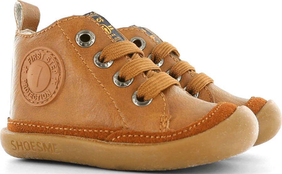 Shoesme Baby Babysneakers Meisjes jongens Cognac Leer