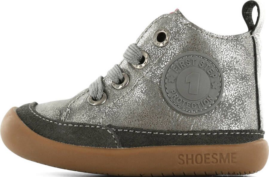 Shoesme Baby Babysneakers Meisjes Old Silver Leer