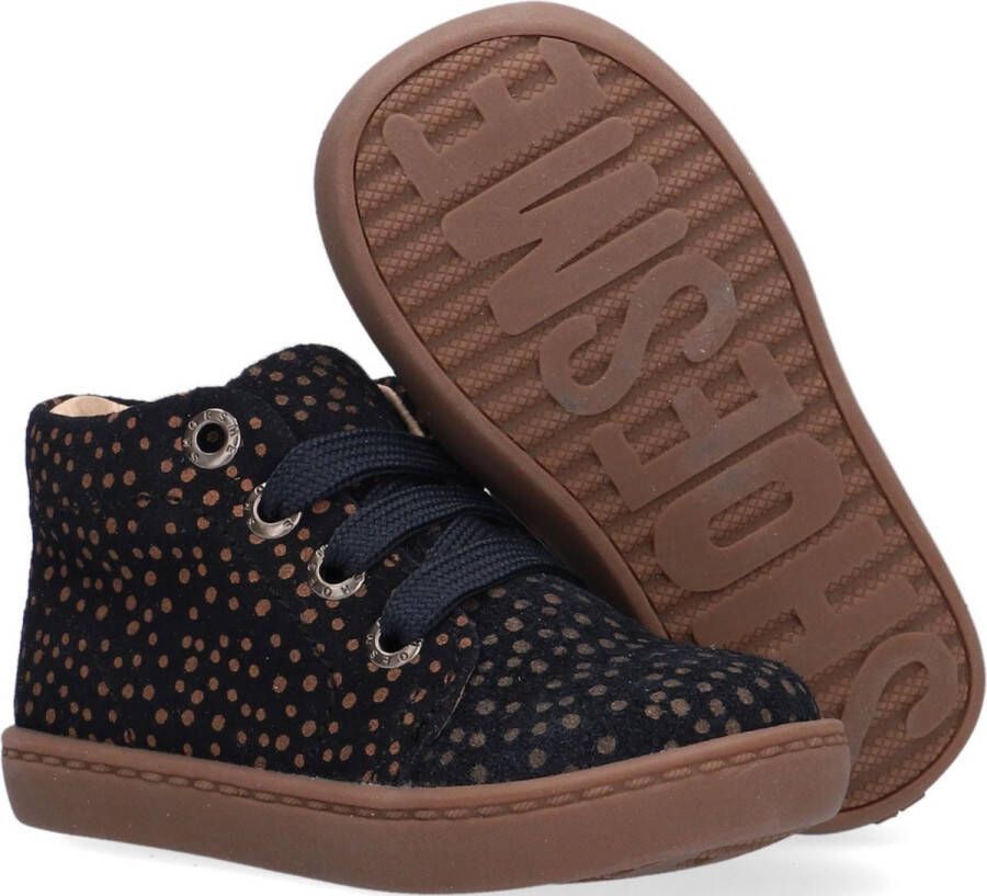 Shoesme Baby Enkelboots Meisjes Black Brown Dots Leer