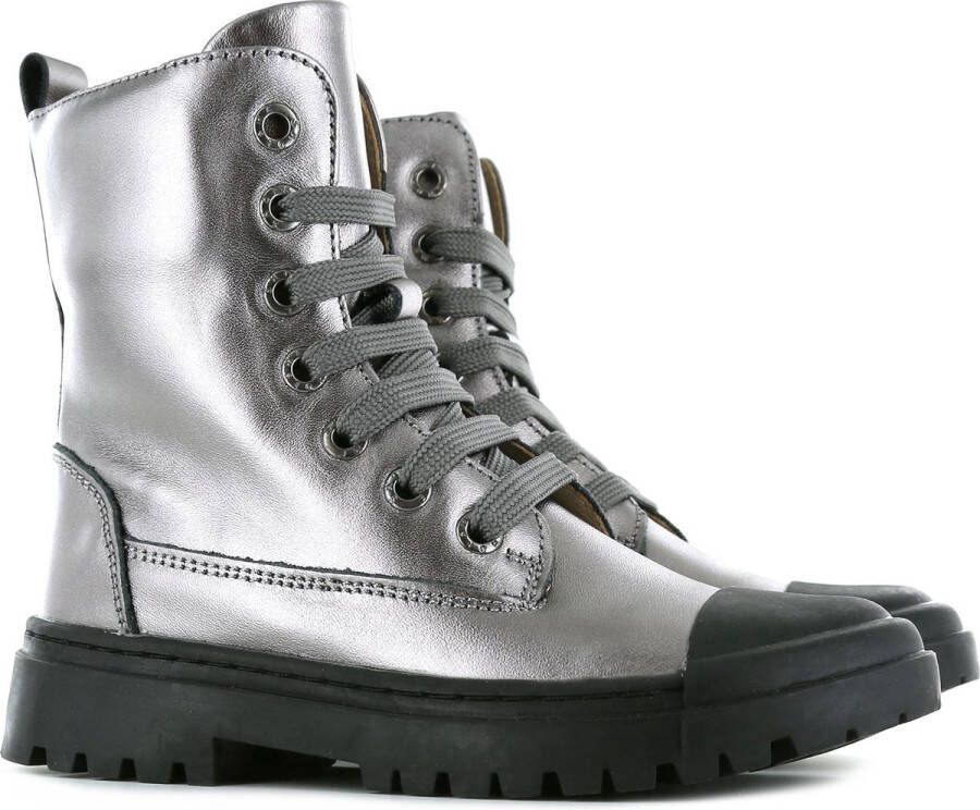 Shoesme Bikerboots Meisjes Old Silver Leer