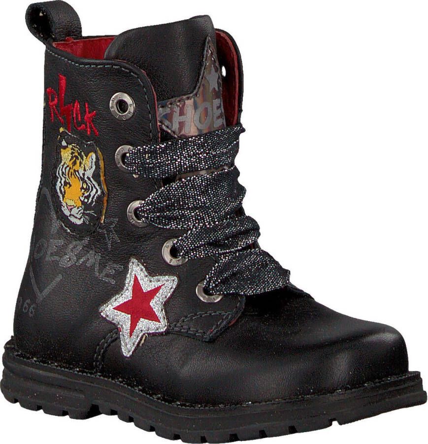 Shoesme De9w095 Veterboots Laarzen Met Veters Meisjes Zwart