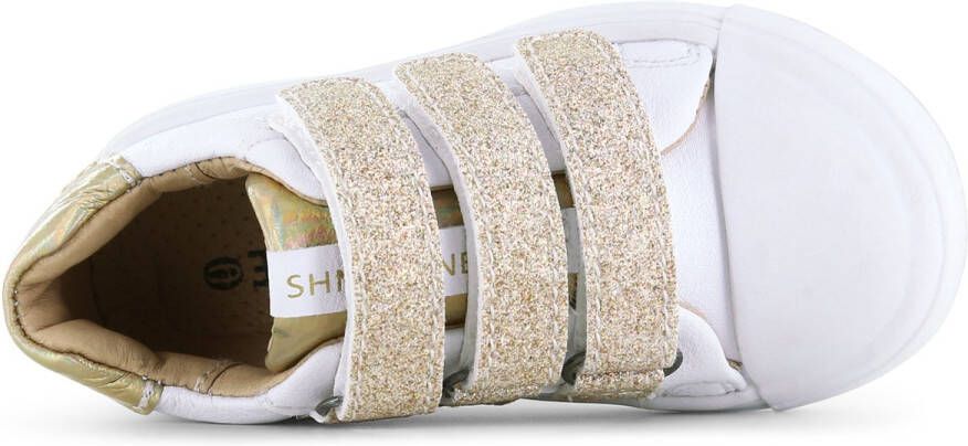 Shoesme leren sneakers wit goud met glitters Meisjes Leer Meerkleurig 21 - Foto 14