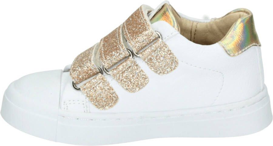 Shoesme leren sneakers wit goud met glitters Meisjes Leer Meerkleurig 21 - Foto 15