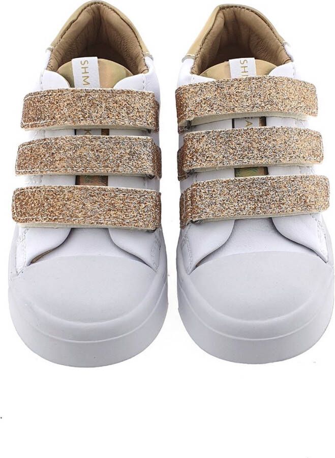 Shoesme leren sneakers wit goud met glitters Meisjes Leer Meerkleurig 23 - Foto 9