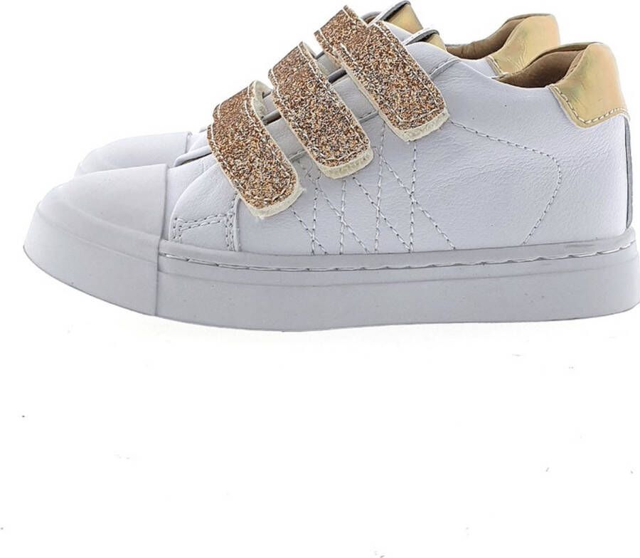 Shoesme leren sneakers wit goud met glitters Meisjes Leer Meerkleurig 21 - Foto 10