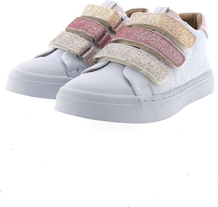 Shoesme Klittenbandschoenen Meisjes white Pink Leer