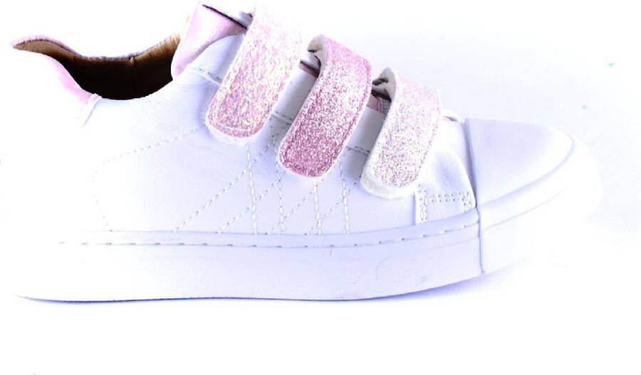 Shoesme Klittenbandschoenen Meisjes white Pink Leer