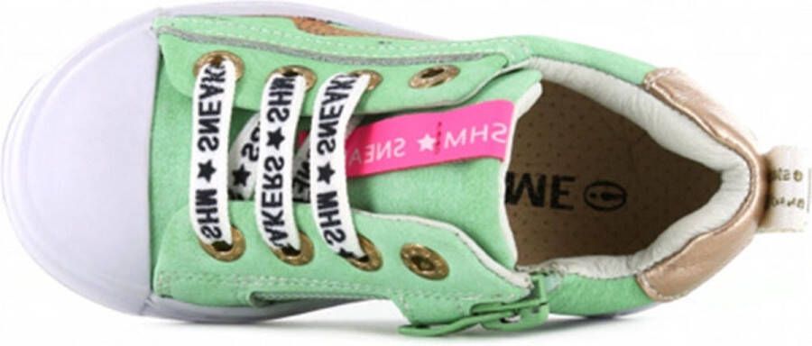 Shoesme mintgroene sneaker met luipaardprint