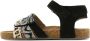 Shoesme IC22S008-A leren sandalen met dierenprint zwart - Thumbnail 6