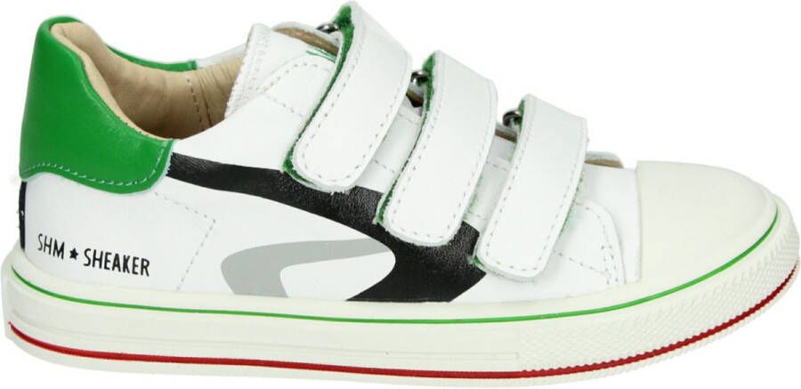 Shoesme Sneakers Jongens white green Leer