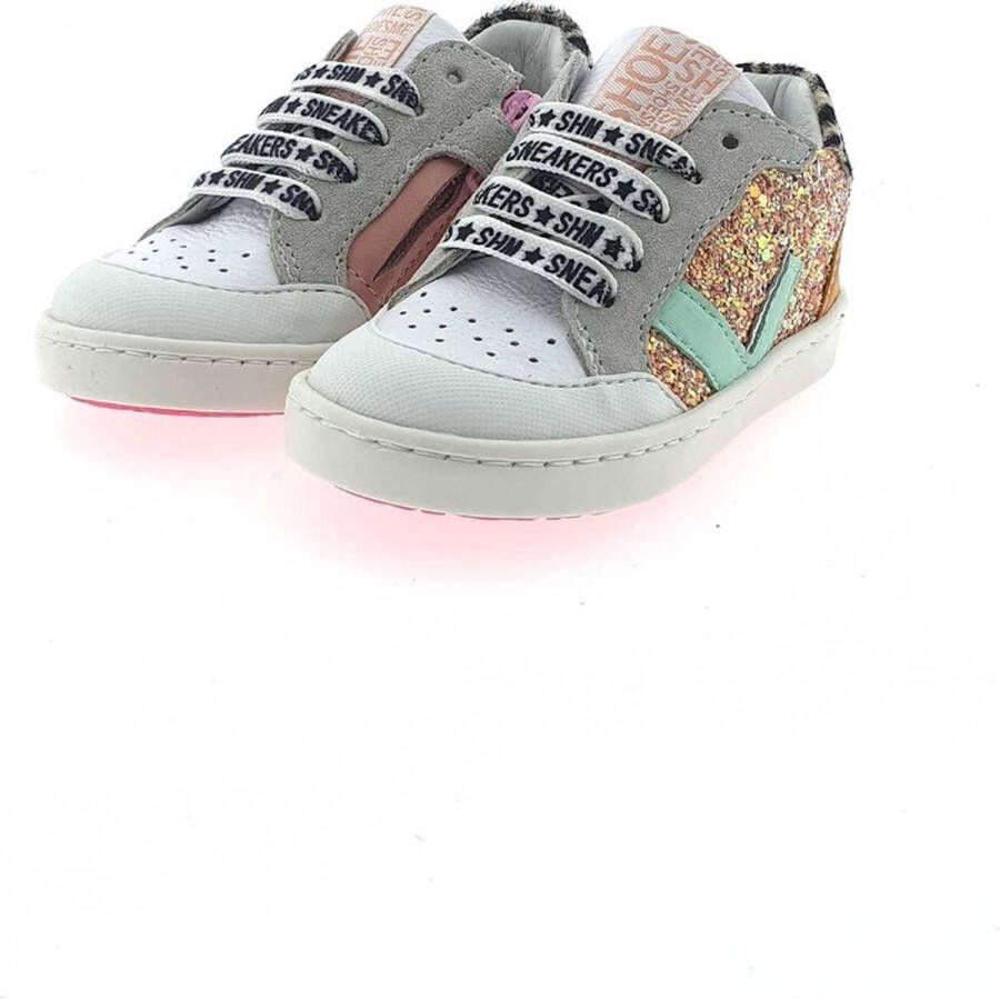 Shoesme Sneakers Meisjes Pink orange green Leer