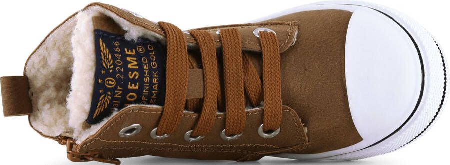 Shoesme Veterschoenen Meisjes jongens Cognac Warm gevoerd