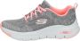 Skechers Arch Fit Comfy Wave 149414 GYPK Vrouwen Grijs Sneakers - Thumbnail 22