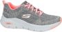 Skechers Arch Fit Comfy Wave 149414 GYPK Vrouwen Grijs Sneakers - Thumbnail 6