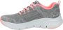 Skechers Arch Fit Comfy Wave 149414 GYPK Vrouwen Grijs Sneakers - Thumbnail 8