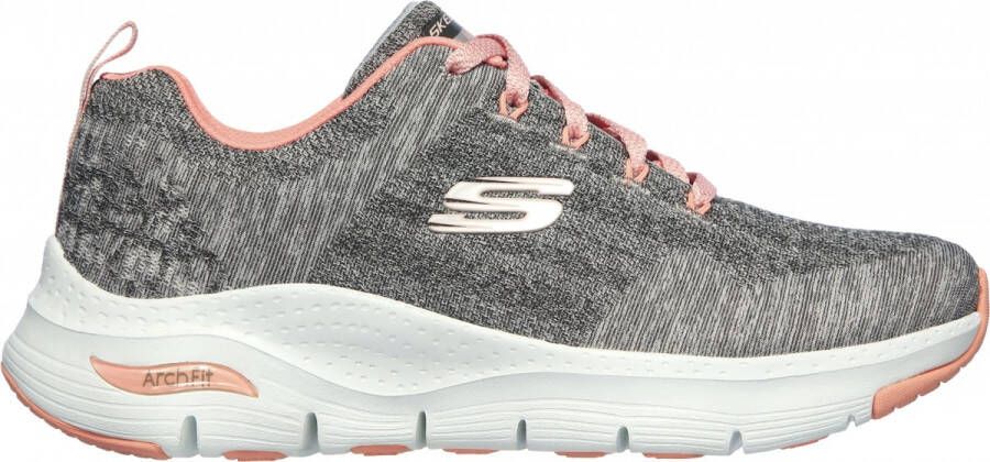 Skechers Arch Fit Comfy Wave Dames Sneakers Grey Pink