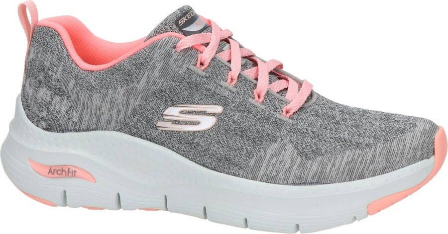 Skechers Arch Fit Comfy Wave Dames Sneakers Grey Pink