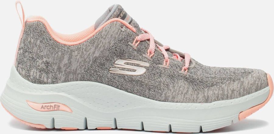 Skechers Arch Fit Comfy Wave Dames Sneakers Grey Pink