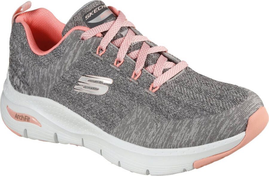 Skechers Arch Fit Comfy Wave Dames Sneakers Grey Pink