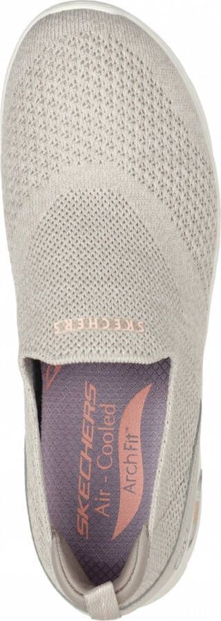 Skechers Arch Fit Refine Don'T Go Dames Instappers Taupe