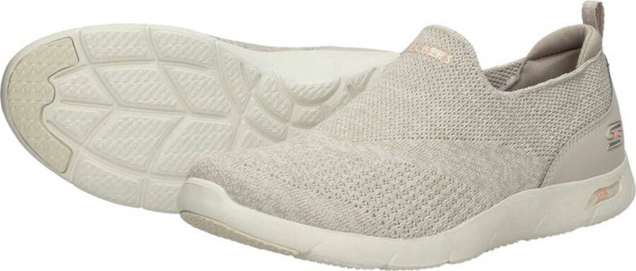 Skechers Arch Fit Refine Don'T Go Dames Instappers Taupe