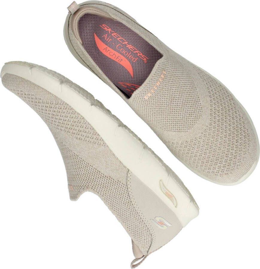 Skechers Arch Fit Refine Don'T Go Dames Instappers Taupe