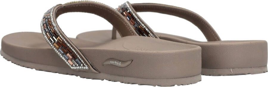 Skechers Arch Fit Slippers taupe Textiel Dames