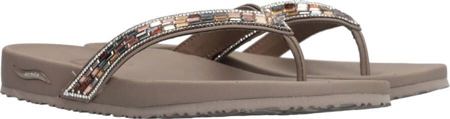 Skechers Arch Fit Slippers taupe Textiel Dames