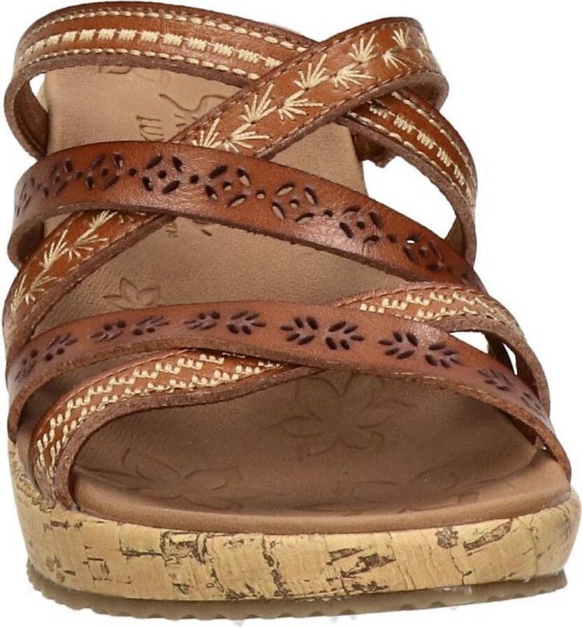 Skechers Beverlee Tiger Posse sandalen met sleehak cognac