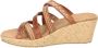 Skechers Beverlee Tiger Posse sandalen met sleehak cognac - Thumbnail 9