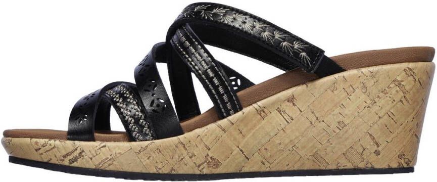 Skechers Beverlee Tiger Posse sandalen met sleehak zwart