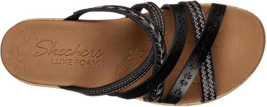 Skechers Beverlee Tiger Posse sandalen met sleehak zwart