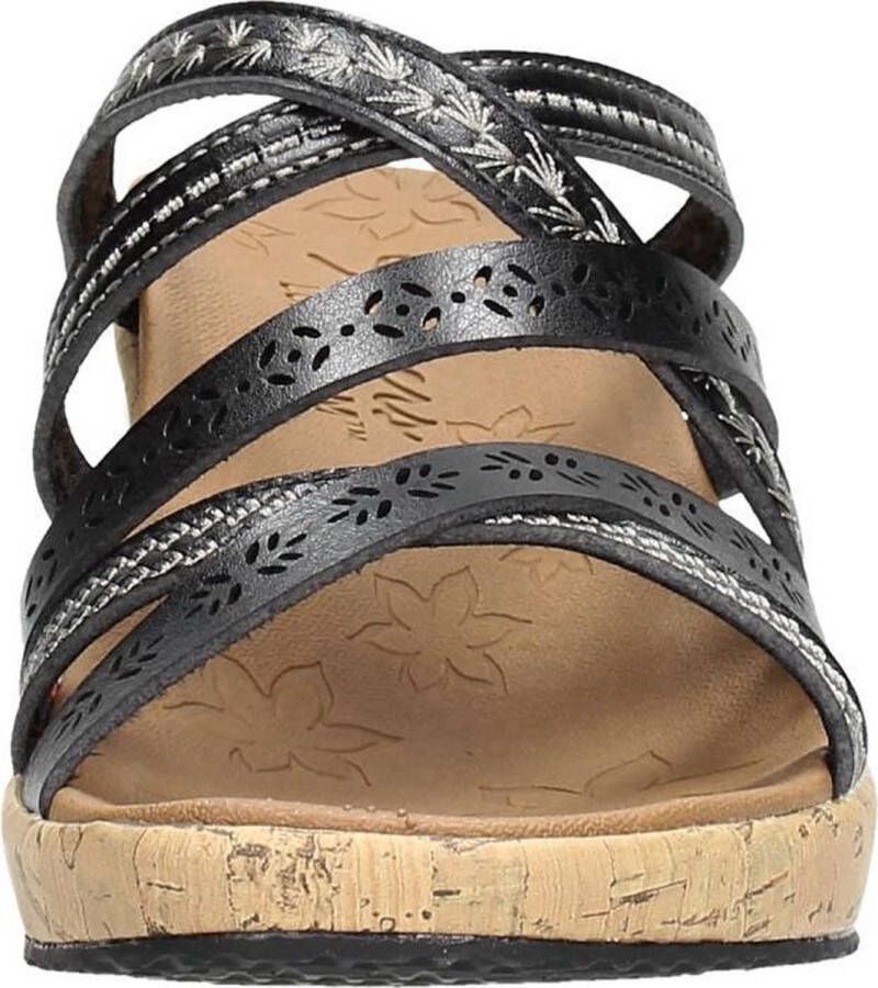 Skechers Beverlee Tiger Posse sandalen met sleehak zwart