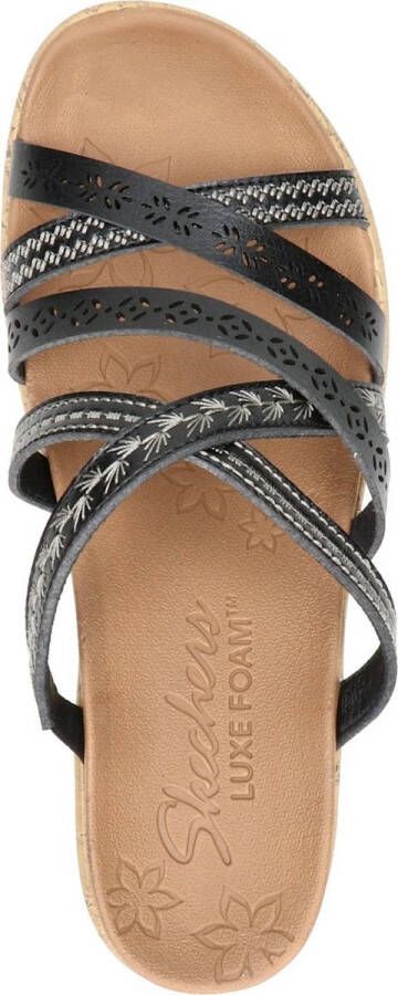 Skechers Beverlee Tiger Posse sandalen met sleehak zwart