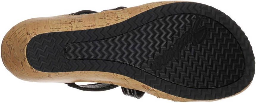 Skechers Beverlee Tiger Posse sandalen met sleehak zwart