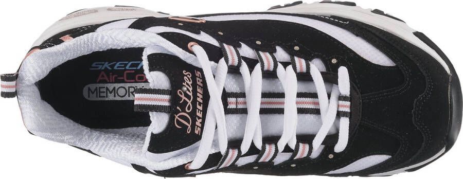 Skechers D'Lites Devoted Fan 13154-BKRG Vrouwen Zwart Sneakers Sportschoenen