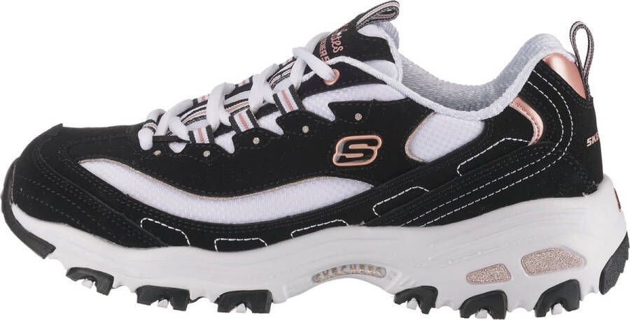 Skechers D'Lites Devoted Fan 13154-BKRG Vrouwen Zwart Sneakers Sportschoenen