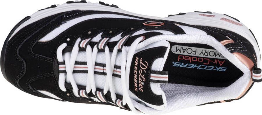 Skechers D'Lites Devoted Fan 13154-BKRG Vrouwen Zwart Sneakers Sportschoenen