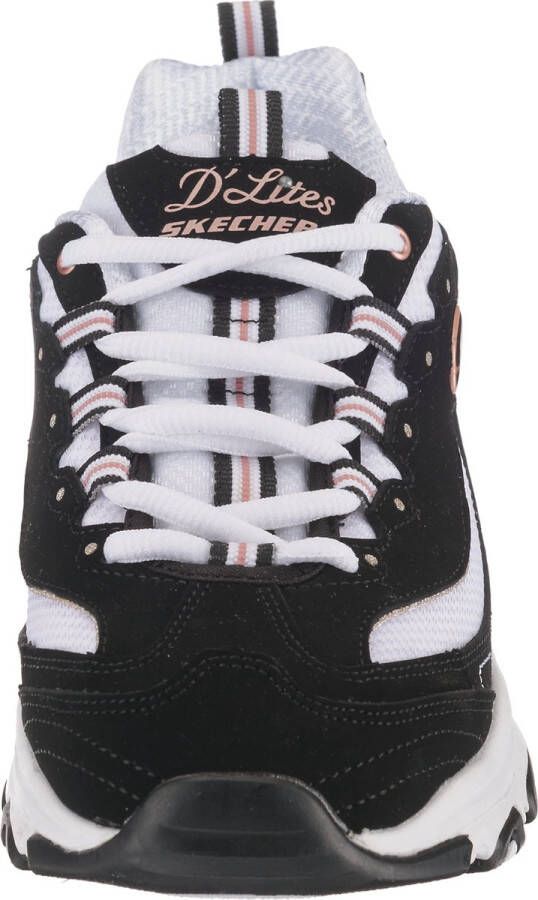 Skechers D'Lites Devoted Fan 13154-BKRG Vrouwen Zwart Sneakers Sportschoenen